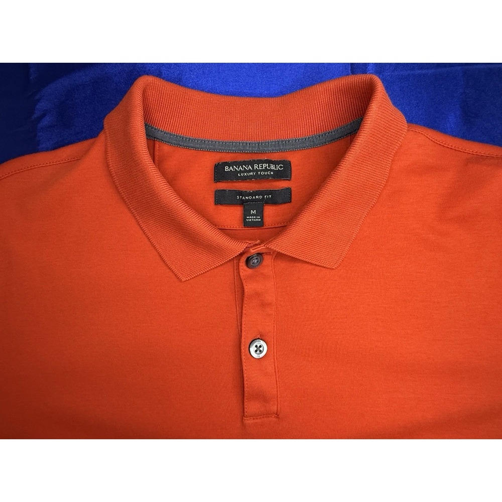 Banana Republic Orange Men's Medium Luxury Touch Polo Standard Fit Shirt